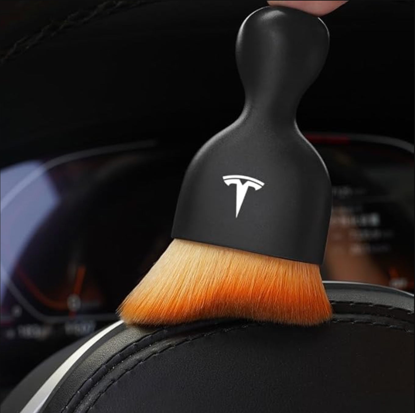 Soft Bristle Car Interior Cleaning Brush for Tesla Model 3/S/X/Y – Compact and Versatile Tool